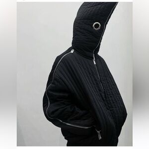 Goldie Reversible Multi Zipper Quilted Bomber Jacket Size M